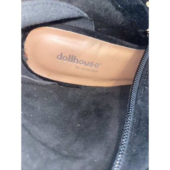 Dollhouse Thigh High Boots Black High Block Heel Dressy Tall Sock Boot Size 8.5 - Picture 12 of 15